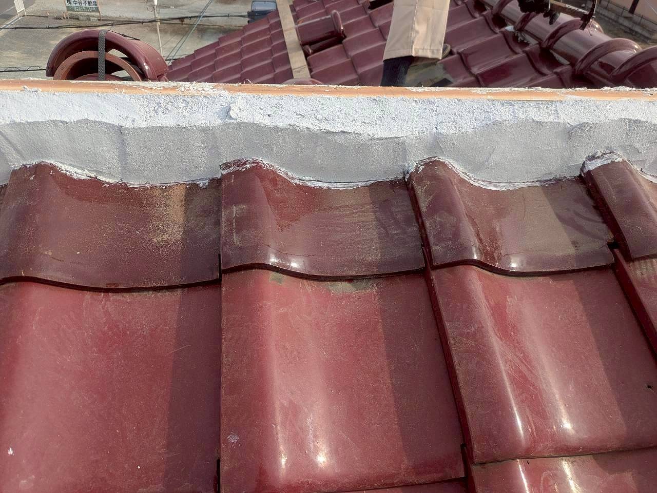 加古川市　棟漆喰は高さを出していく